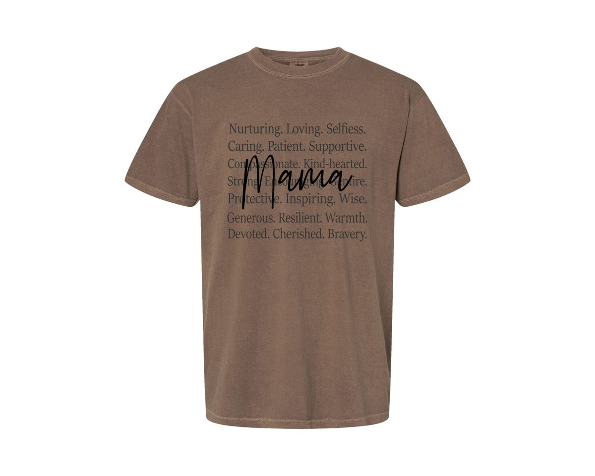 brand:Comfort Colors|color:Espresso|Mama Words Mothers Day Graphic T-Shirt