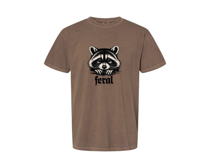 brand:Comfort Colors|color:Espresso|Feral Raccoon Gothic Grunge Wild Graphic T-Shirt