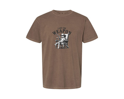 brand:Comfort Colors|color:Espresso|Cowboy Cat I Am The Weapon Shirt Graphic T-Shirt