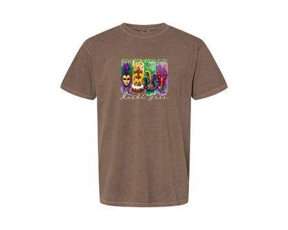 brand:Comfort Colors|color:Espresso|Mardi Gras Coquette 2 Graphic T-Shirt