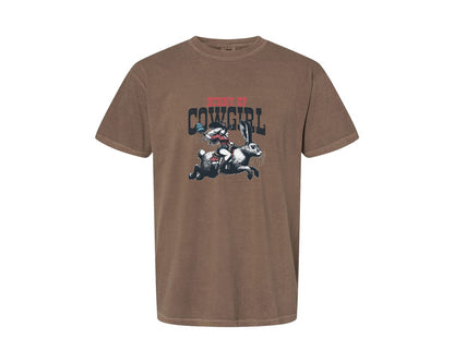 brand:Comfort Colors|color:Espresso|Bunny Up Cowgirl Easter Egg Shirt Graphic T-Shirt