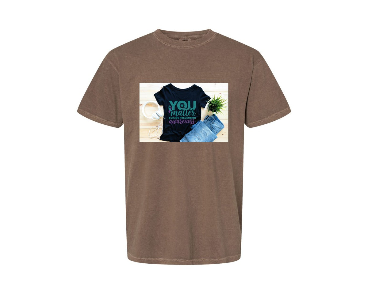 brand:Comfort Colors|color:Espresso|Suicide Prevention Awareness 8 Graphic T-Shirt
