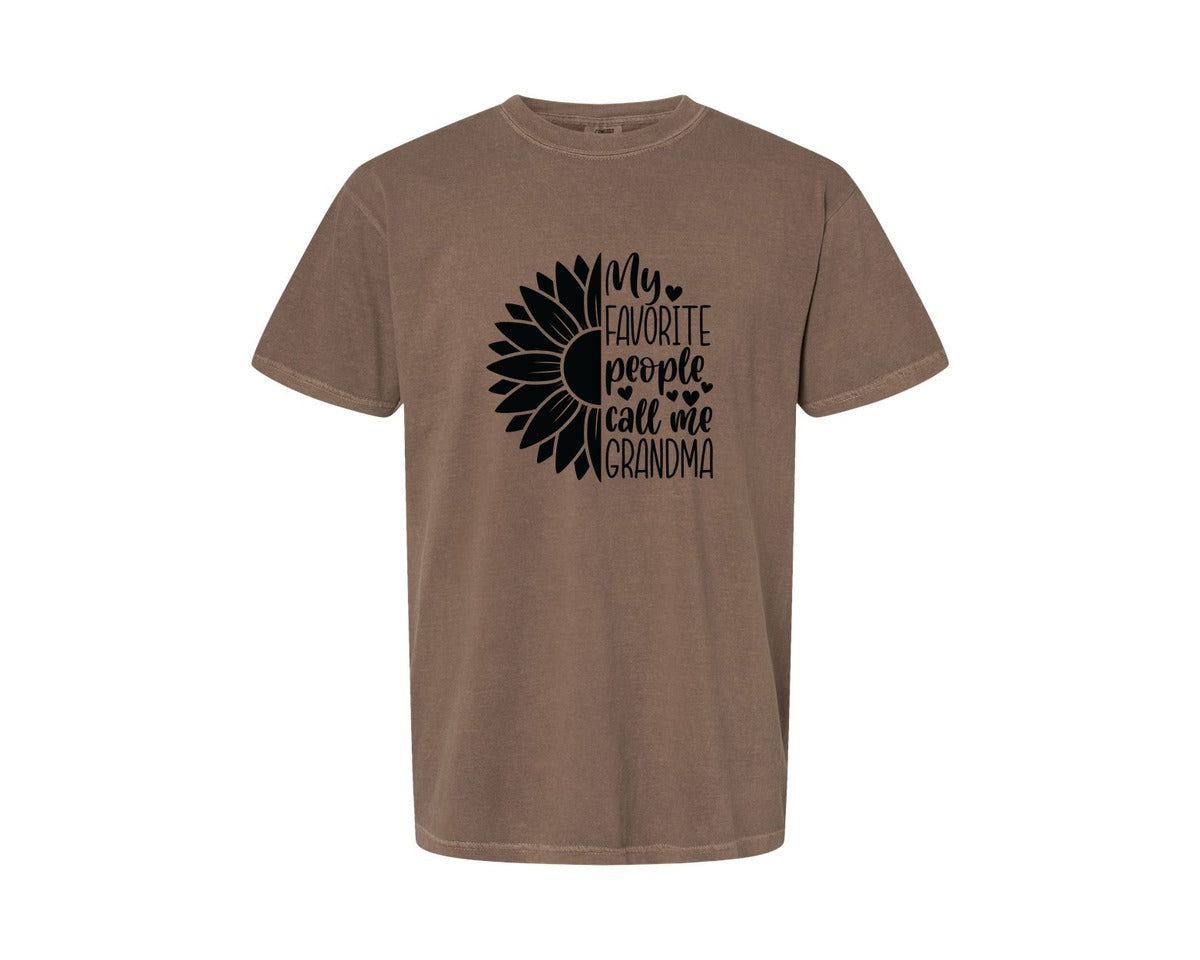 brand:Comfort Colors|color:Espresso|Grandma Sunflower Grandma Graphic T-Shirt