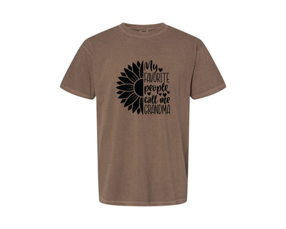 brand:Comfort Colors|color:Espresso|Grandma Sunflower Grandma Graphic T-Shirt