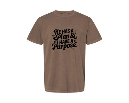 brand:Comfort Colors|color:Espresso|He Has A Plan And I Have A Purpose D Graphic T-Shirt
