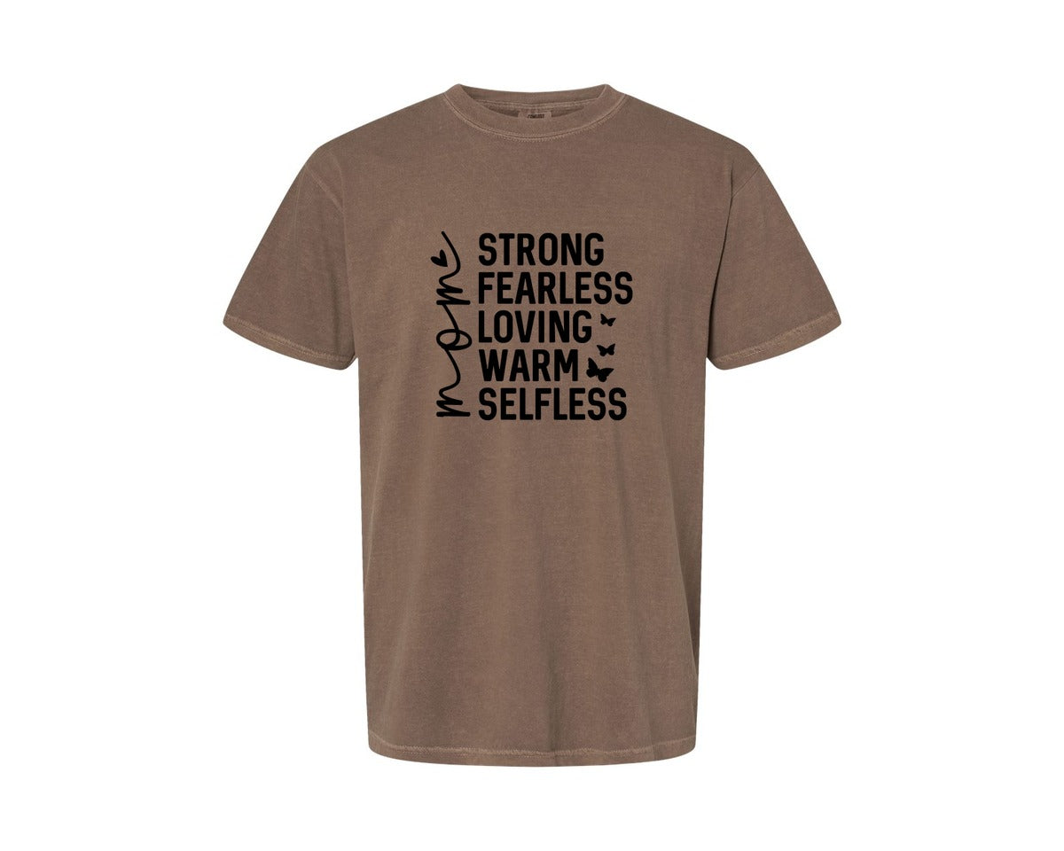brand:Comfort Colors|color:Espresso|Strong Fearless Loving Warm Selfless Graphic T-Shirt