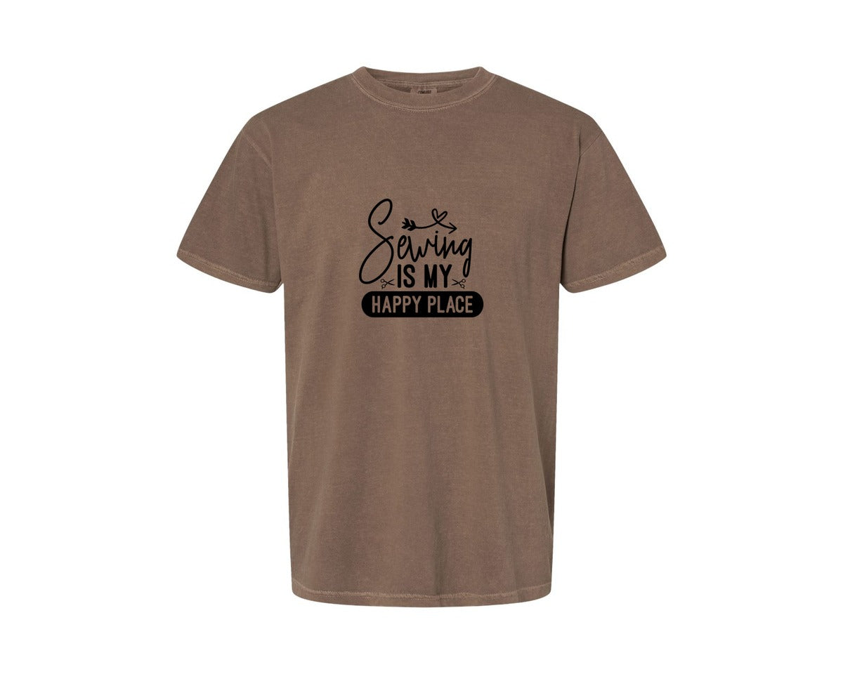 brand:Comfort Colors|color:Espresso|Sewing Is My Happy Place 36 Graphic T-Shirt