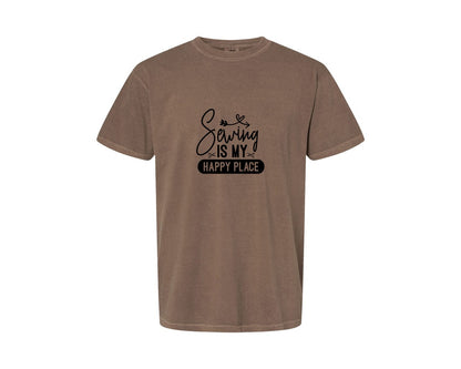 brand:Comfort Colors|color:Espresso|Sewing Is My Happy Place 36 Graphic T-Shirt