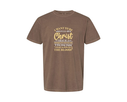brand:Comfort Colors|color:Espresso|Full Of Christ Mosquito Clip Art Graphic T-Shirt