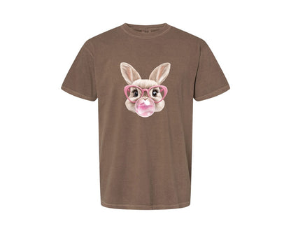 brand:Comfort Colors|color:Espresso|Easter Bunny Coquette Bunny Blowing 3 Graphic T-Shirt