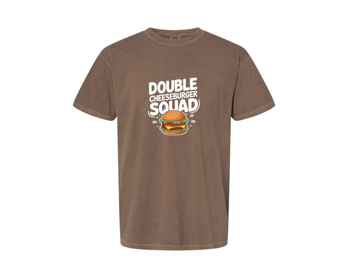 brand:Comfort Colors|color:Espresso|Double Cheeseburger Squad T Shirt Design 2 Graphic T-Shirt