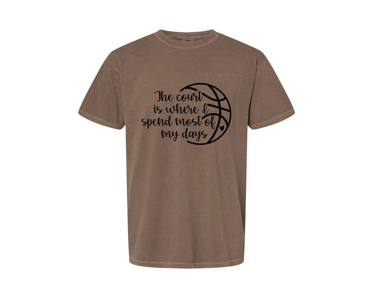 brand:Comfort Colors|color:Espresso|Basketball Mom 80 Graphic T-Shirt