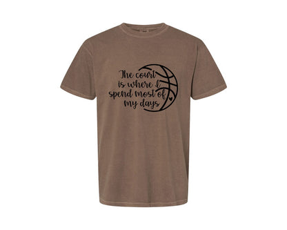brand:Comfort Colors|color:Espresso|Basketball Mom 80 Graphic T-Shirt