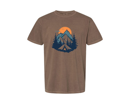 brand:Comfort Colors|color:Espresso|Sunset Camping Adventure T Shirt Design 8 Graphic T-Shirt