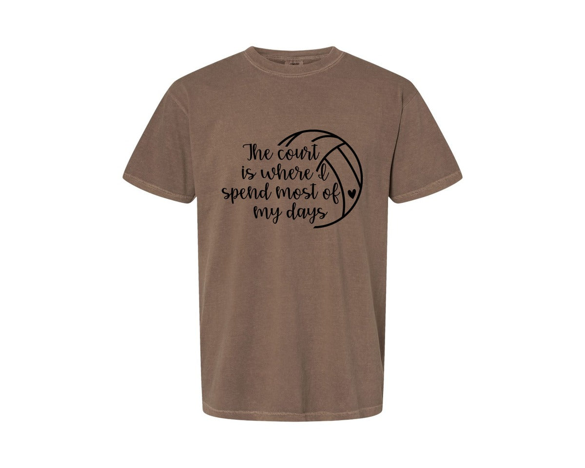 brand:Comfort Colors|color:Espresso|Volleyball Mom 24 Graphic T-Shirt