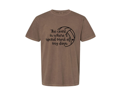 brand:Comfort Colors|color:Espresso|Volleyball Mom 24 Graphic T-Shirt