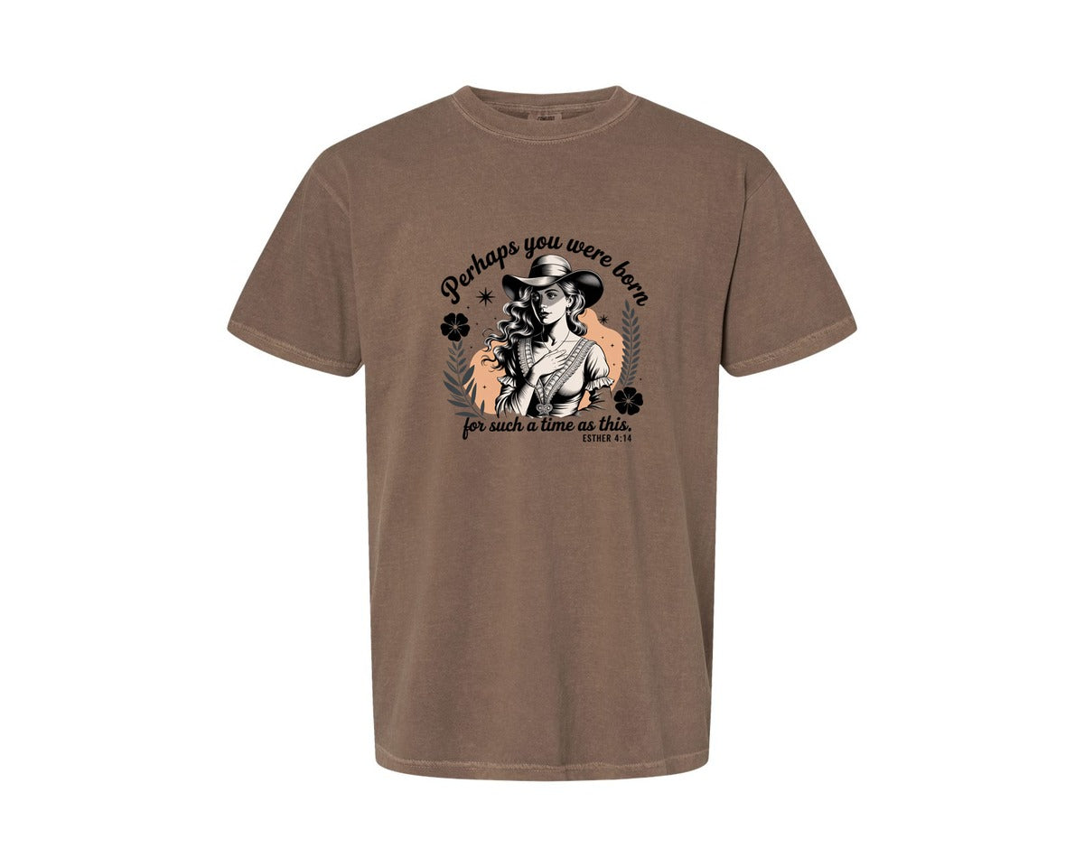 brand:Comfort Colors|color:Espresso|Perhaps You Were Born Christian 3 Graphic T-Shirt