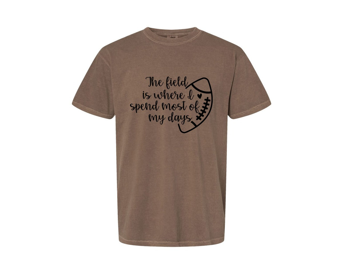 brand:Comfort Colors|color:Espresso|Football Mom 103 Graphic T-Shirt