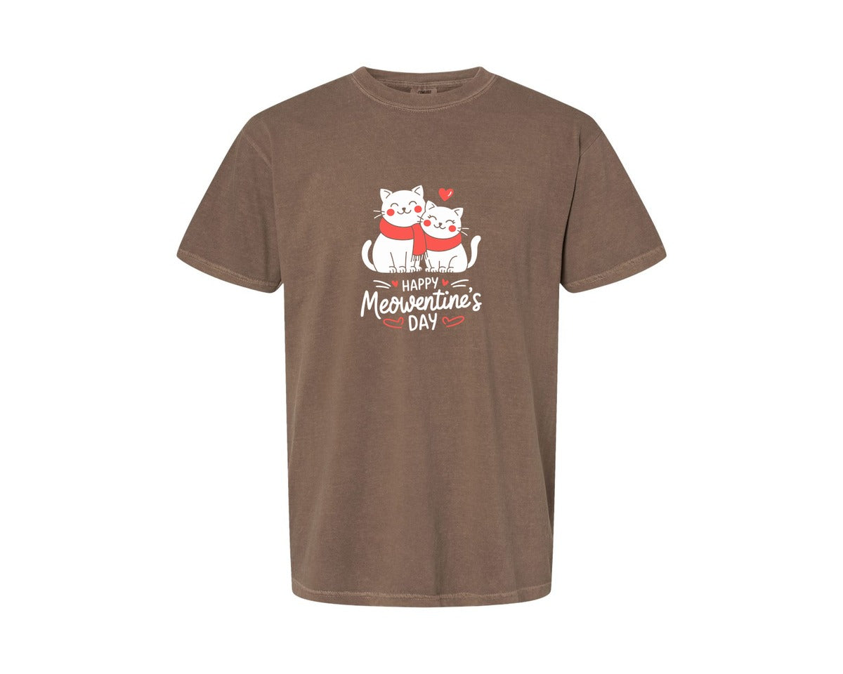 brand:Comfort Colors|color:Espresso|Happy Meowentines Day T Shirt Design 2 Graphic T-Shirt