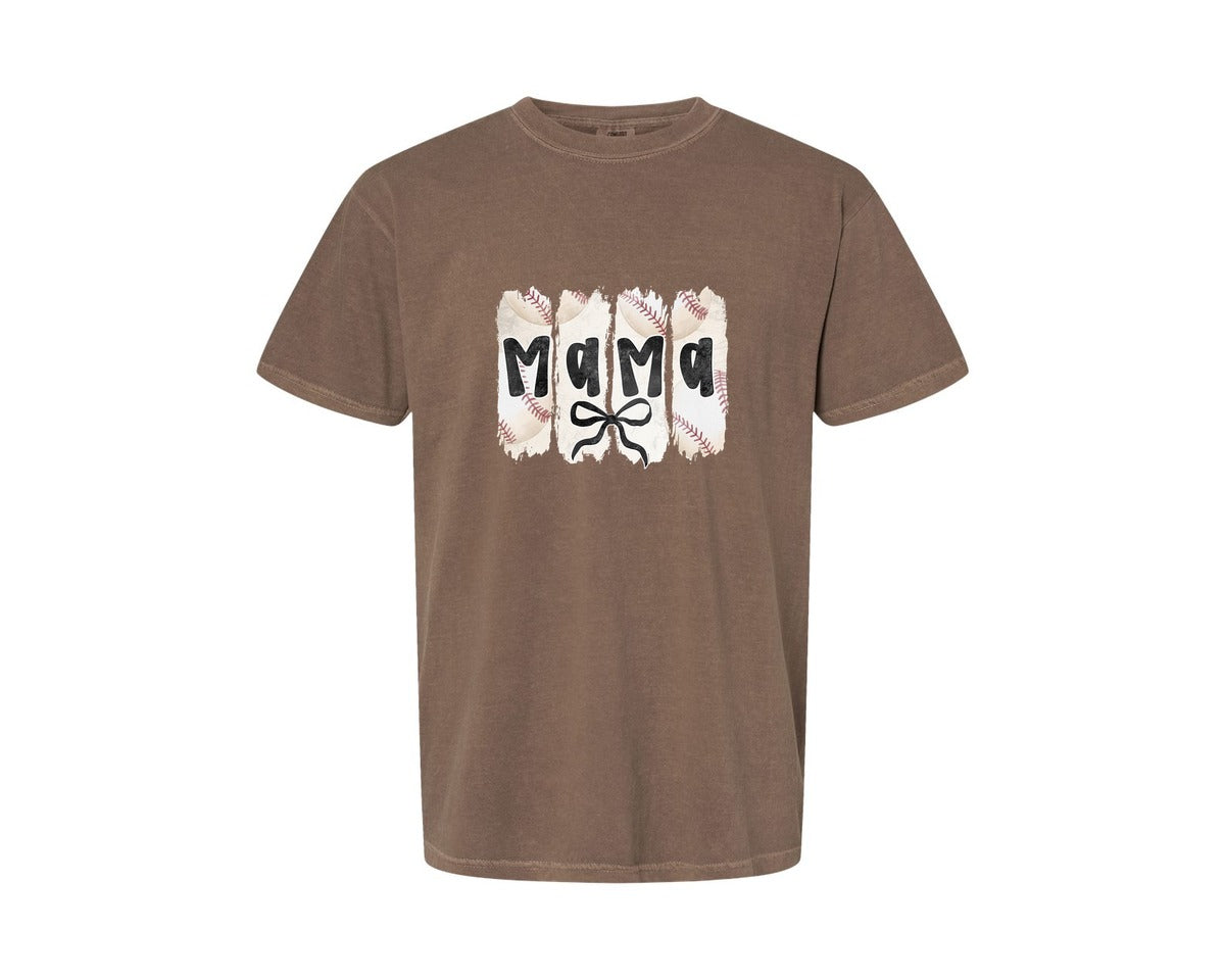 brand:Comfort Colors|color:Espresso|Coquette Baseball Mama 2 Graphic T-Shirt