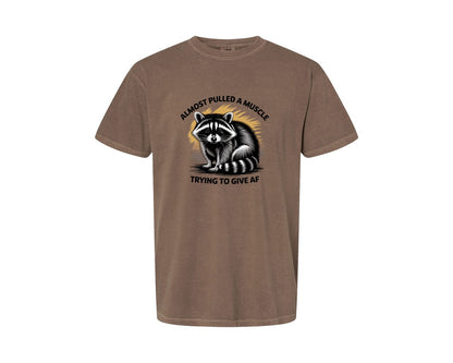 brand:Comfort Colors|color:Espresso|Funny Raccoon Sarcastic Quote Graphic T-Shirt