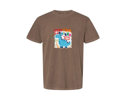 brand:Comfort Colors|color:Espresso|Cute Dinosaur Cartoon T Shirt Design Graphic T-Shirt