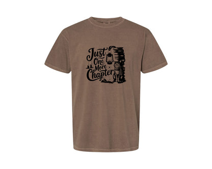 brand:Comfort Colors|color:Espresso|Just One More Chapter T Shirt Design Graphic T-Shirt