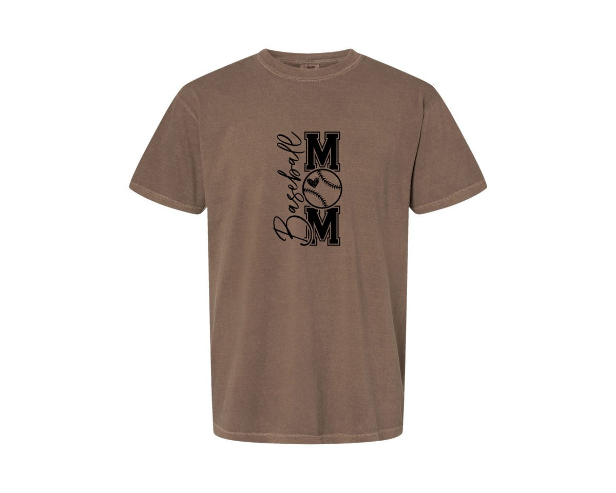 brand:Comfort Colors|color:Espresso|Baseball Mom Baseball Mom 2 Graphic T-Shirt