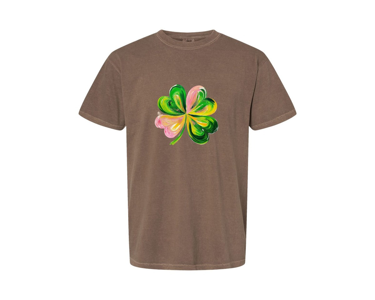 brand:Comfort Colors|color:Espresso|Brushstroke Shamrock Graphic T-Shirt