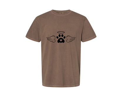 brand:Comfort Colors|color:Espresso|Dog Angel Wings Memorial Graphic T-Shirt