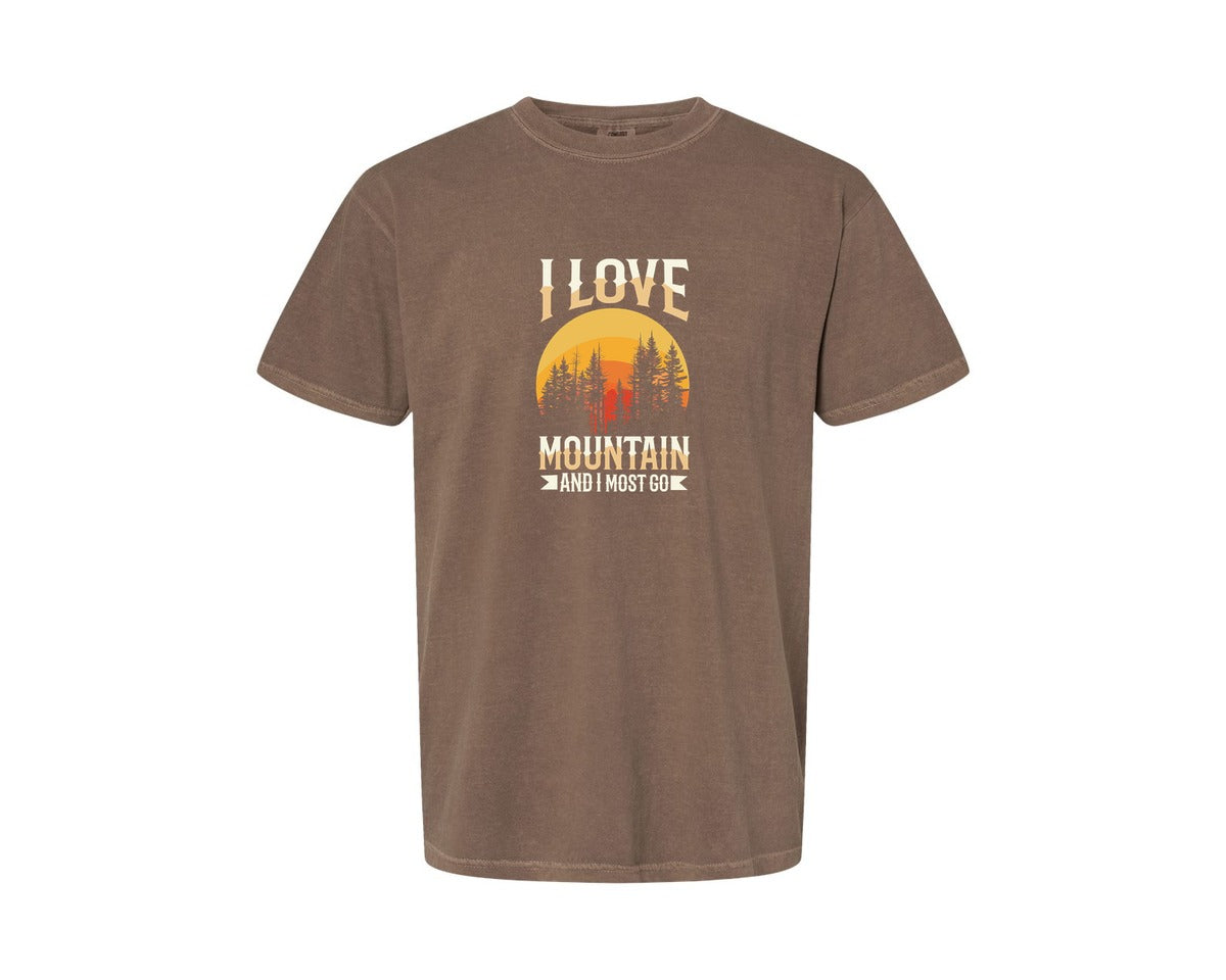 brand:Comfort Colors|color:Espresso|Wild Life Experience Mountain Hiking Tee 3 Graphic T-Shirt