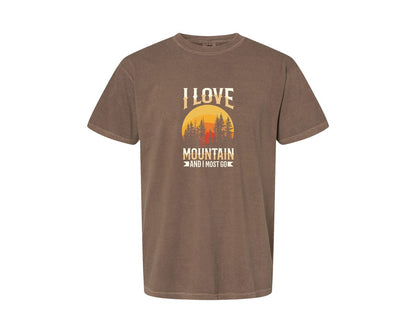brand:Comfort Colors|color:Espresso|Wild Life Experience Mountain Hiking Tee 3 Graphic T-Shirt