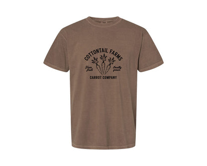 brand:Comfort Colors|color:Espresso|Cottontail Farms Carrot Company Graphic T-Shirt