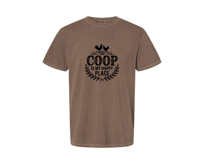 brand:Comfort Colors|color:Espresso|The Coop Is My Happy Place T Shirt Desig Graphic T-Shirt