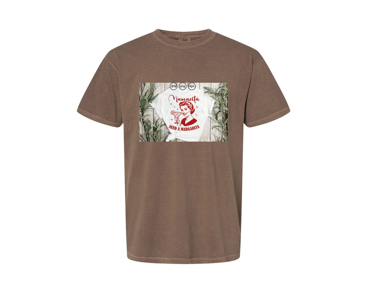 brand:Comfort Colors|color:Espresso|Mamacita Needs A Margarita 26 Graphic T-Shirt