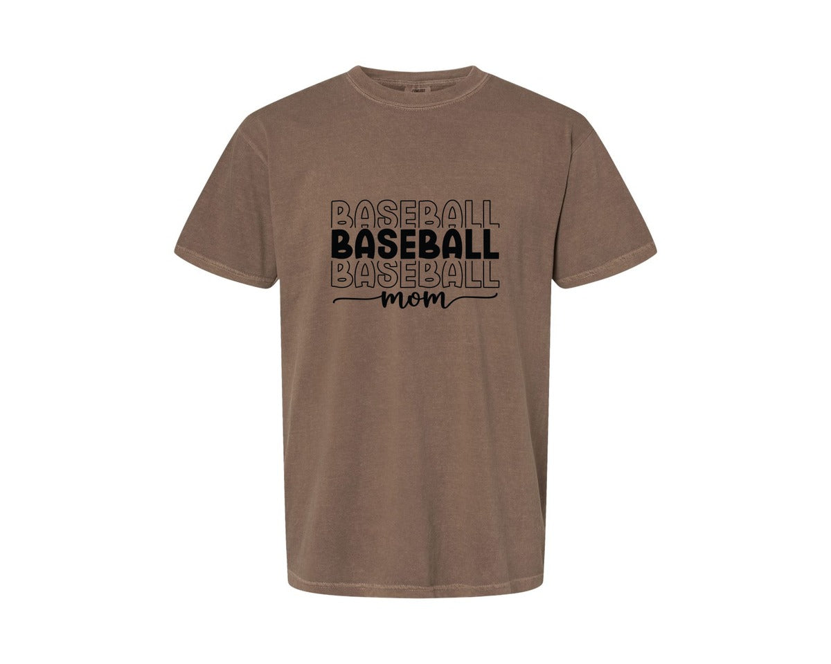 brand:Comfort Colors|color:Espresso|Baseball Mom Baseball Mom 3 Graphic T-Shirt