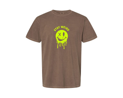 brand:Comfort Colors|color:Espresso|Stay Weird Be Yourself Rebellious Spirit Graphic T-Shirt