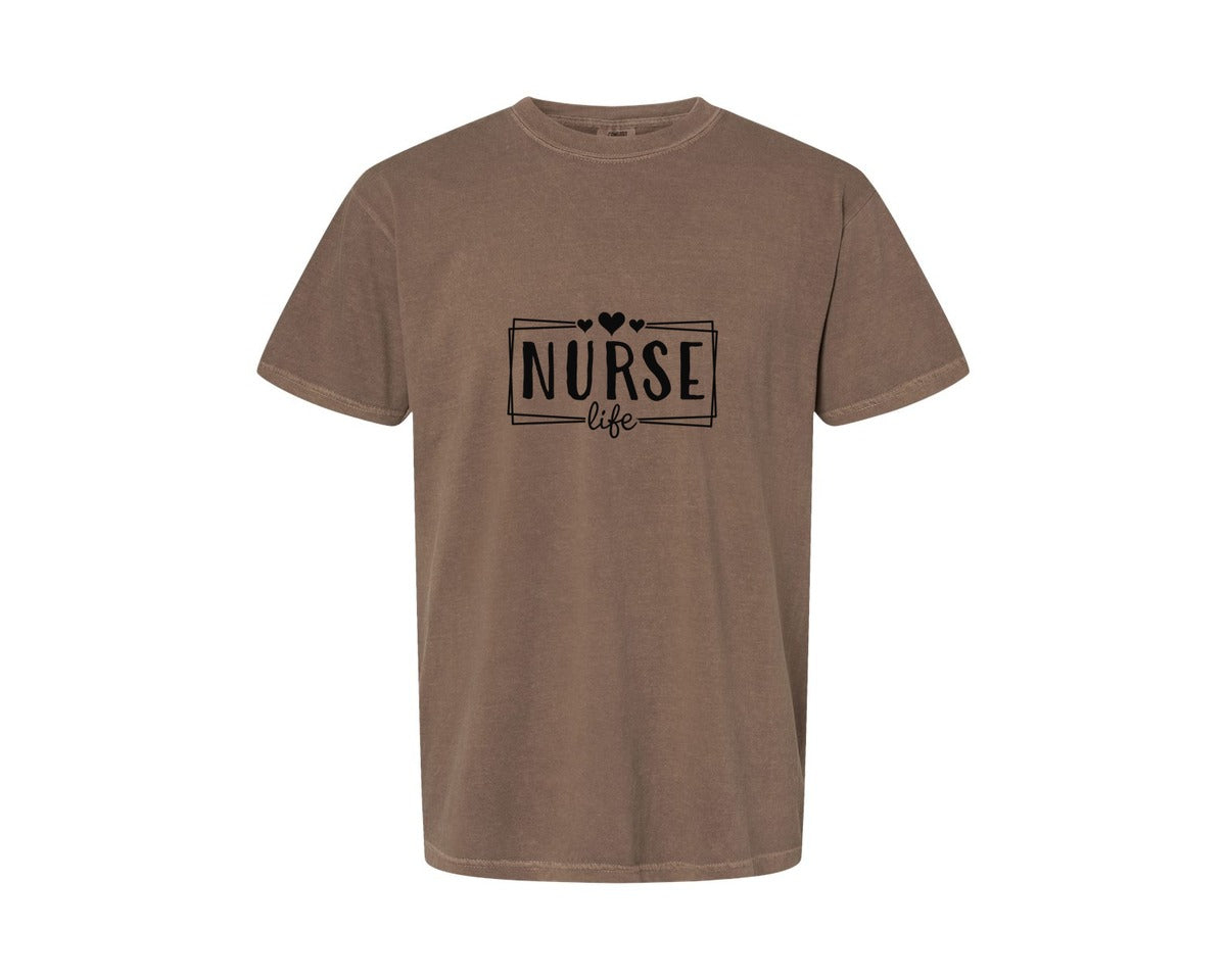 brand:Comfort Colors|color:Espresso|Nurse Life Nursing Life Cna Graphic T-Shirt