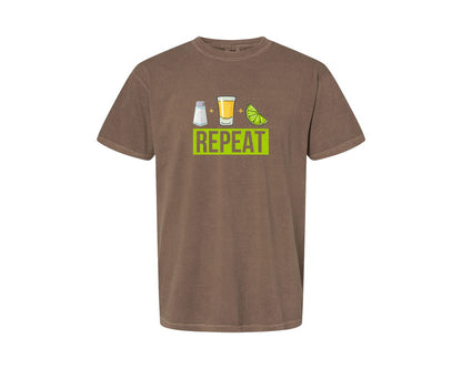 brand:Comfort Colors|color:Espresso|Salt Tequila Lime Repeat Graphic T-Shirt