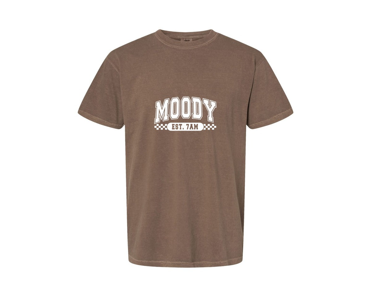 brand:Comfort Colors|color:Espresso|Moody Est 7Am Sarcastic 4 Graphic T-Shirt