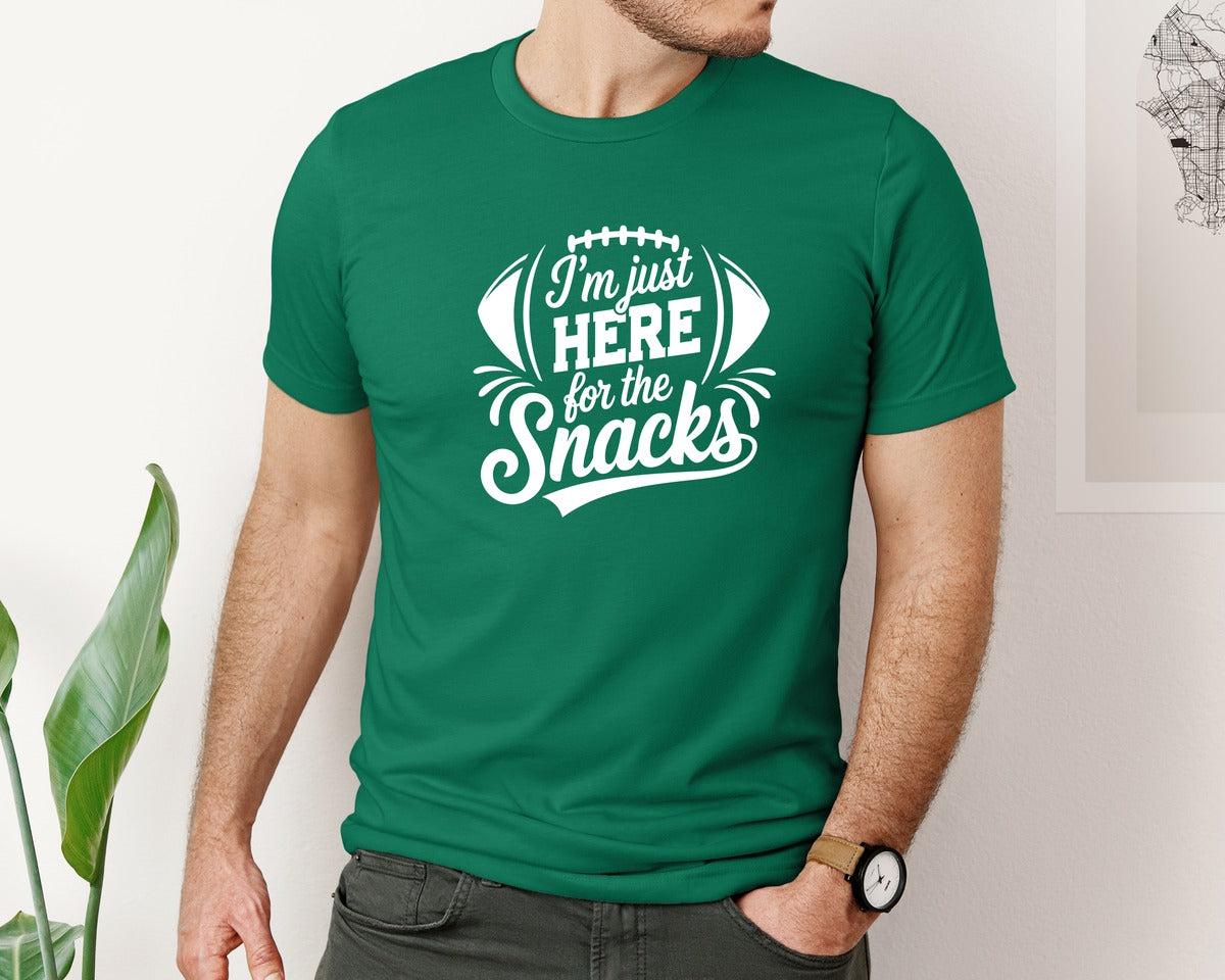brand:Bella Canvas|color:Evergreen|Im Just Here For The Snacks Graphic T-Shirt