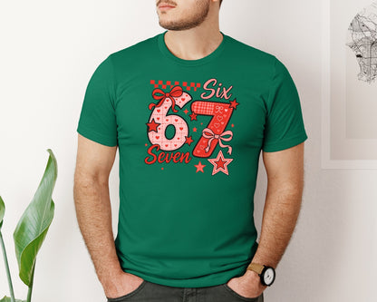brand:Bella Canvas|color:Evergreen|Funny Six Seven Funny Valentine Graphic T-Shirt