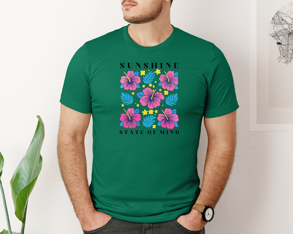 brand:Bella Canvas|color:Evergreen|Sunshine State Of Mind Summer Graphic T-Shirt