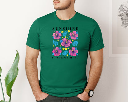 brand:Bella Canvas|color:Evergreen|Sunshine State Of Mind Summer Graphic T-Shirt
