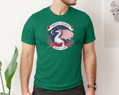 brand:Bella Canvas|color:Evergreen|Fantasy Book Club Dragon Book Graphic T-Shirt