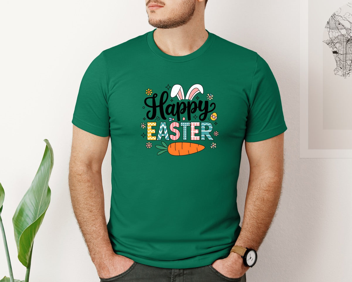 brand:Bella Canvas|color:Evergreen|Retro Happy Easter Design 7 Graphic T-Shirt