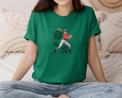 brand:Bella Canvas|color:Evergreen|Baseball Mom Funny Softball 3 Graphic T-Shirt