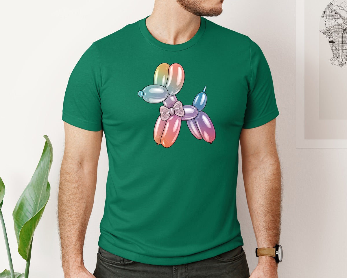 brand:Bella Canvas|color:Evergreen|Glam Balloon Dog 4 Graphic T-Shirt