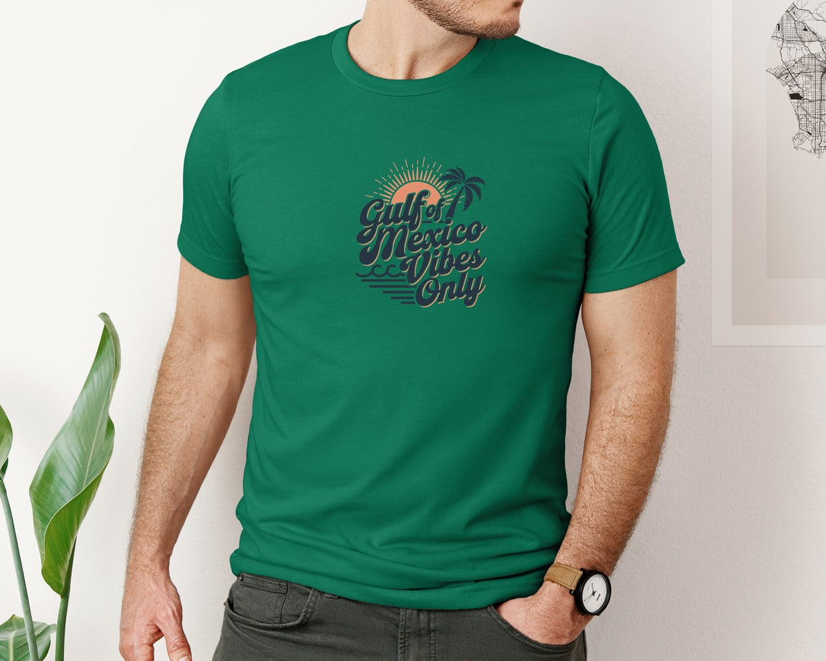 brand:Bella Canvas|color:Evergreen|Gulf Of Mexico Vibes Only 4 Graphic T-Shirt