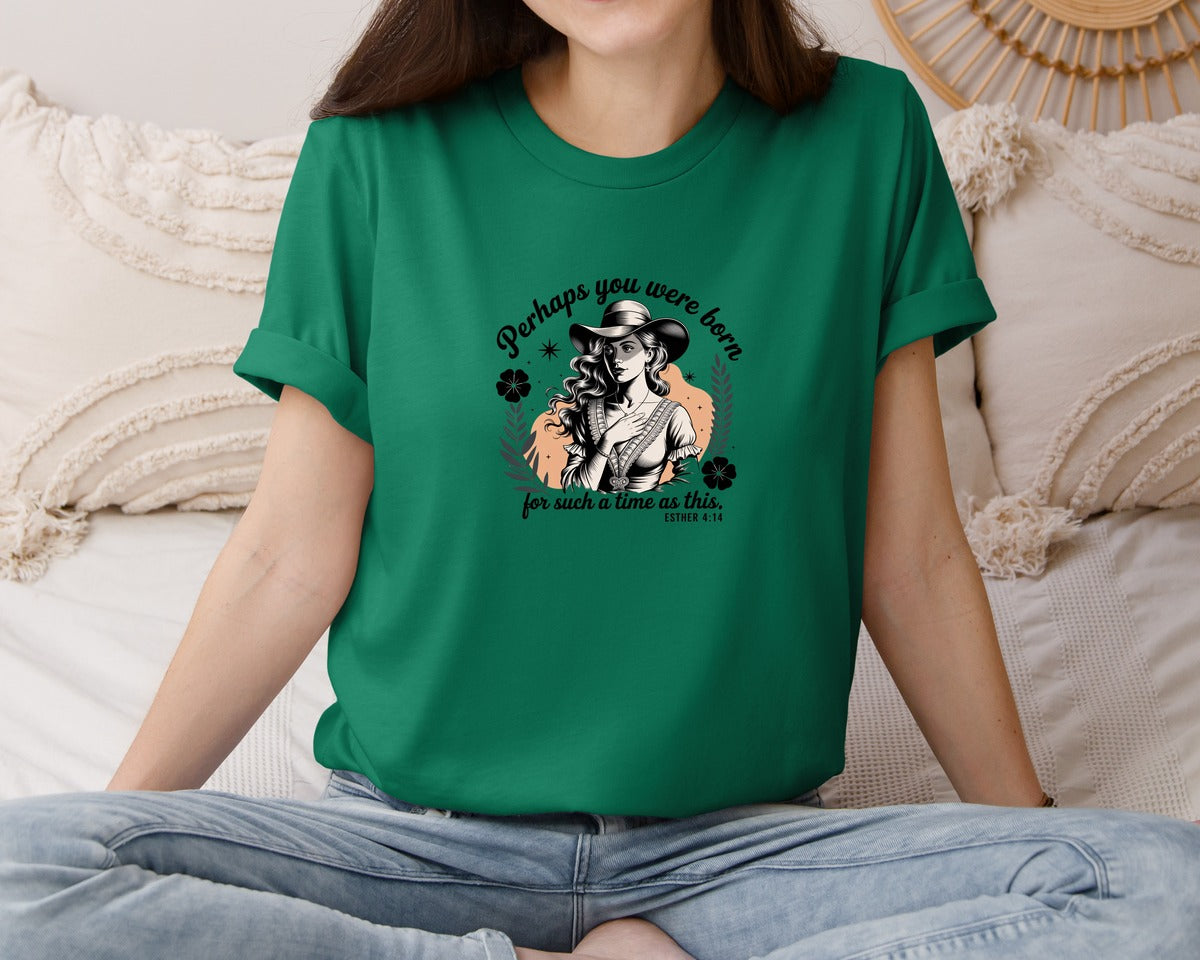 brand:Bella Canvas|color:Evergreen|Perhaps You Were Born Christian 3 Graphic T-Shirt